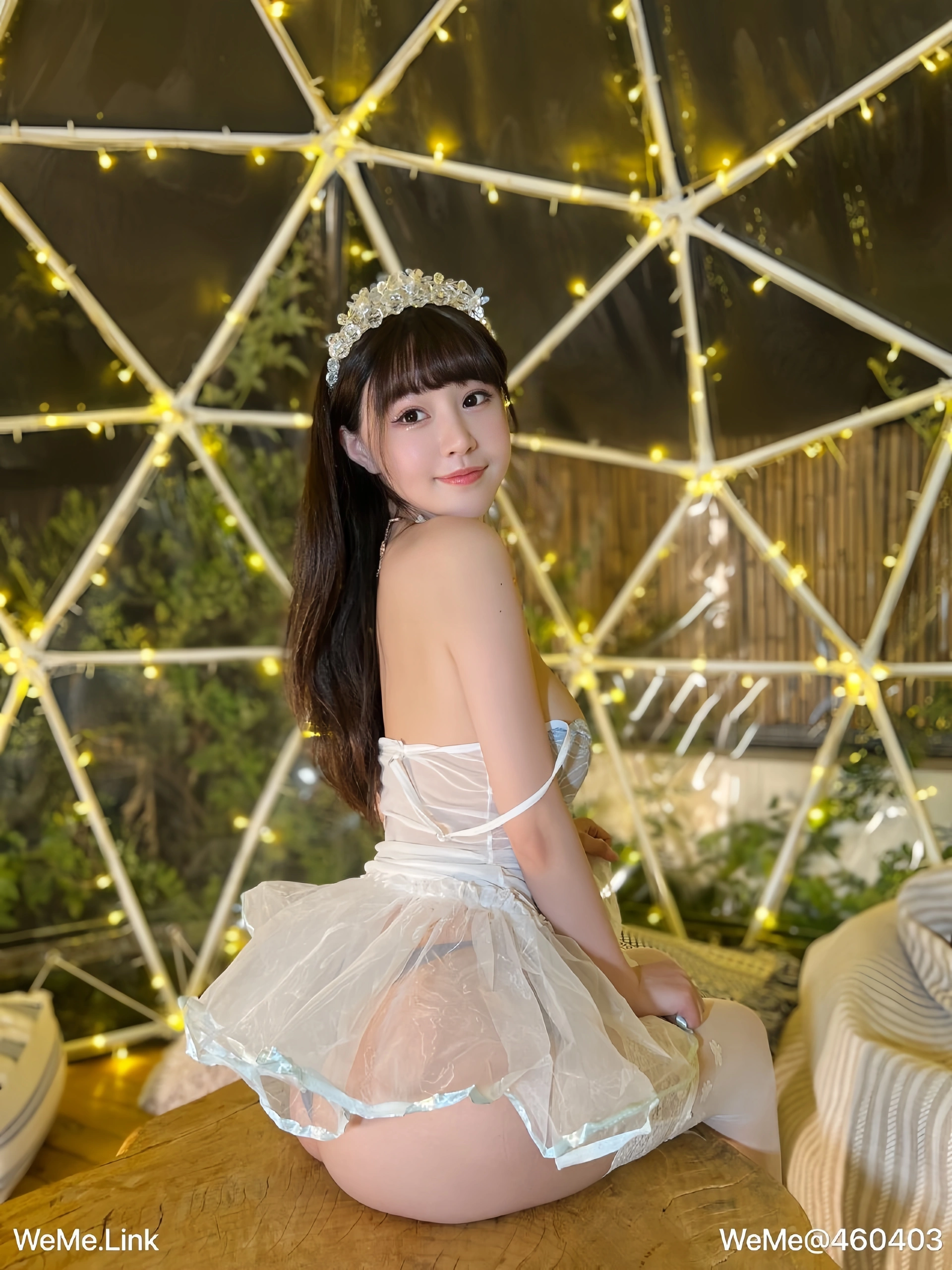 朱可儿 – NO.006 （微密圈）蓝色透明小纱裙 1